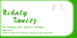 mihaly kanitz business card